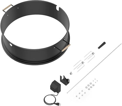 Rotisserie Grill Kit Premium Chicken Rotisserie for Weber 22 Kettle Grill, Rotating Ring Kit for Weber Kettle Accessories, Upgraded Electric Motor - Well Balanced