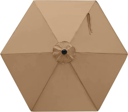 MASTERCANOPY Patio Umbrella 7.5 ft Replacement Canopy for 6 Ribs-Khaki Canopy Only