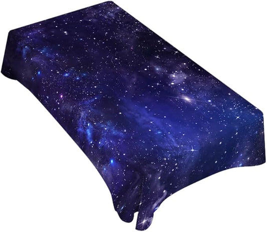 TKS MITLAN Tablecloth Galaxy Universe Table Cloth Rectangle Table 52 x 70 Inch Starry Night Sky Stars Outer Space Kitchen Decorations for Home Dinner Party