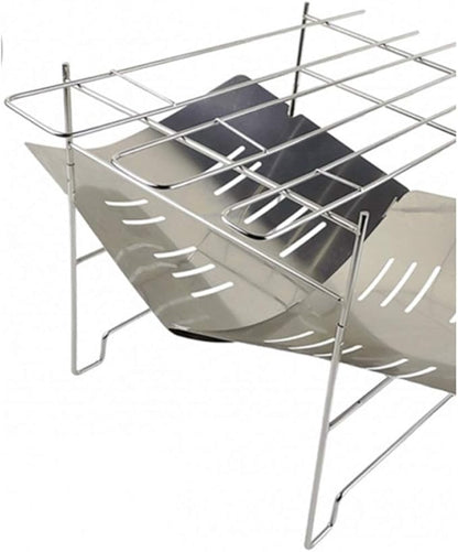 Portable Charcoal Grill for Camping BBQ, Mini Stainless Steel Outdoor Barbecue Grill with Foldable Cooking Rack, Ideal for Travel Backyard and Picnic,A-1
