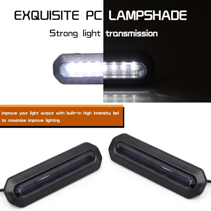 3PCS for 2021 2022 2023 Bronco Accessories Front LED Grill Light 2/4-Door White OEM Smoked Grille Lights