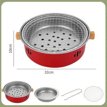 Portable Charcoal BBQ Grill, Mini Barbecue Stove For Outdoor Camping, Beach, Picnic, And Backyard Use(Black)