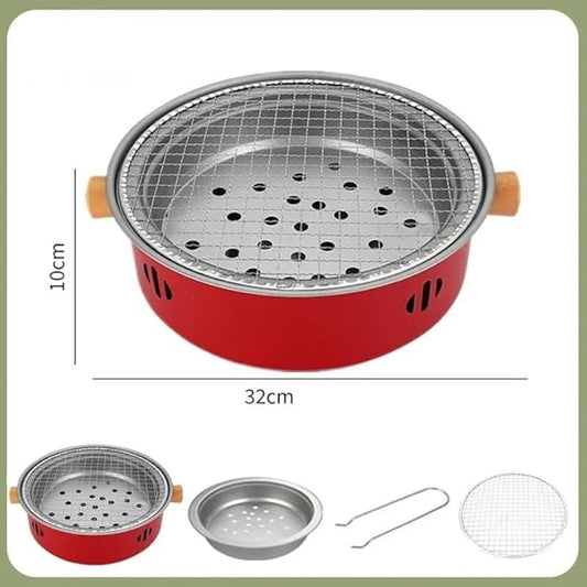 Portable Charcoal BBQ Grill, Mini Barbecue Stove For Outdoor Camping, Beach, Picnic, And Backyard Use(Red)