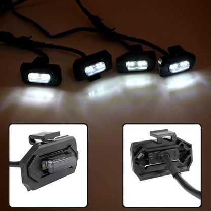 Upgraded Grill LED Lights 4PCS for Toyota Tacoma 2020 2021 2022 2023 TRD Off Road and TRD Sport OEM Grill, Aftermarket Replacement Warning LED Lights with Fuse (White Light/Smoked Lens)