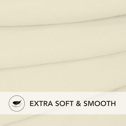 PureFit Super Stretch Chair Covers Fleece Couch Covers for Sofa Ivory | 1-Piece Spandex Couch Cover Soft Couch Protector, Sofa Cover Washable with Non Skid Foam and Elastic Bottom for Kids, Dogs