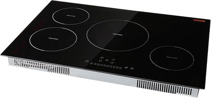 VEVOR Electric Cooktop, 4 Burners, 30'' Induction Stove Top, Built-in Magnetic Cooktop 7500W, 9 Heating Level Multifunctional Burner, LED Touch Screen w/Child Lock & Over-Temperature Protection