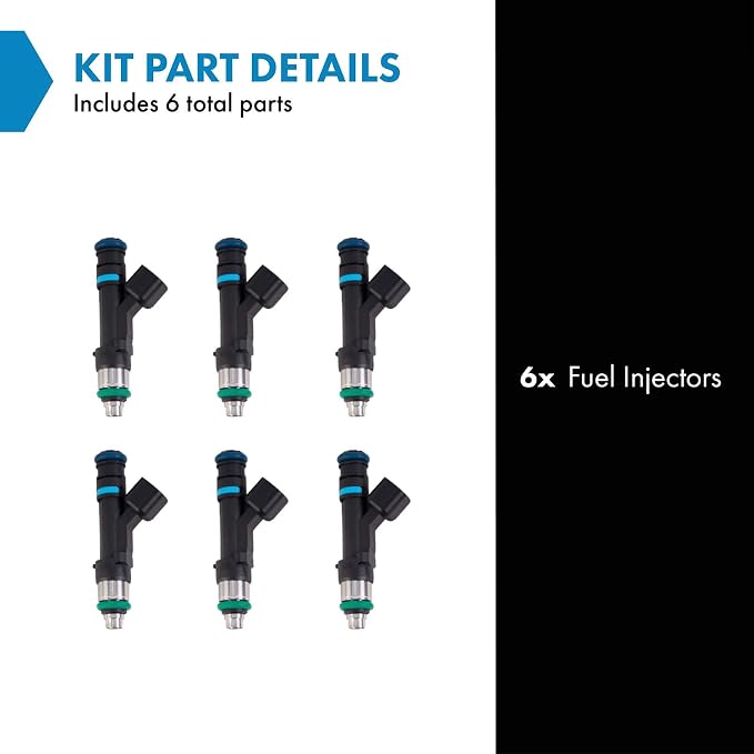 TRQ Fuel Injector Set of 6 Kit | For Dodge Jeep Ram Mitsubishi Pickup 3.7L