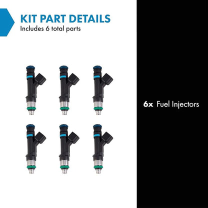 TRQ Fuel Injector Set of 6 Kit | For Dodge Jeep Ram Mitsubishi Pickup 3.7L