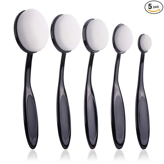 UNIMEIX 5 Pack Blending Brush for Card Making Crafting Ink Blender Brushes Set Tool Paper Background Brush Drawing Scrapbooking & Stamping Supplies (Black)