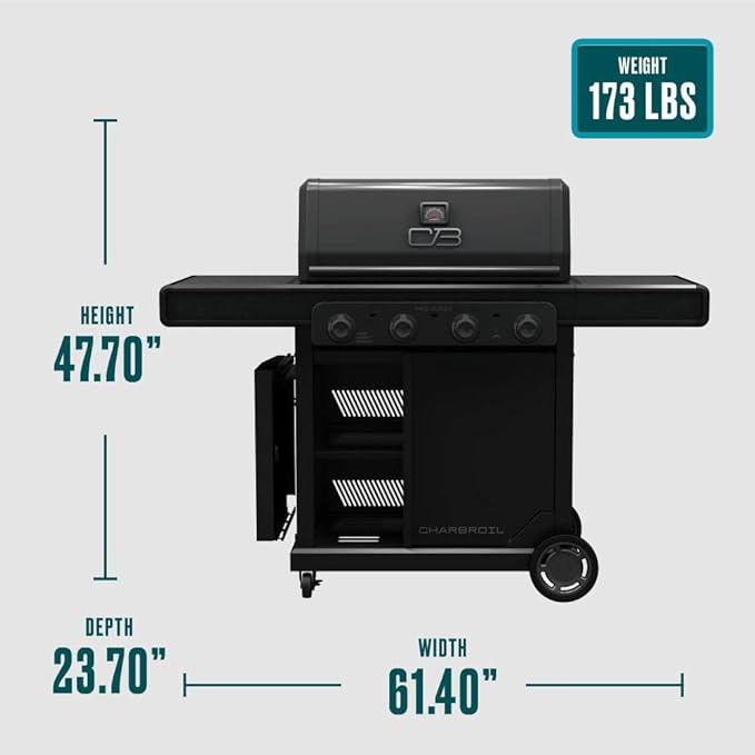 Charbroil Pro Series with Amplifire Infrared Technology 4-Burner Propane Gas Grill and Griddle Cabinet, Black - 463279224