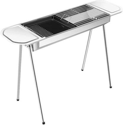 Bbq Grill Charcoal Grill Charcoal Stove Portable Stainless Steel Grill Outdoor Folding BBQ Barbecue Charcoal Grill Tool Kits For Cooking Picnic Barbecue Grill Charcoal Griddle