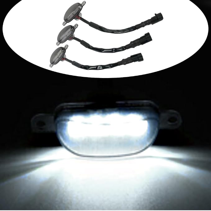 White LED Grille Light Kit, LED Bumper Hood Lights, Compatible with Ford F-150 Raptor-Style Aftermarket Grilles 2004-2019, 3PCS (Smoked Cover/White LED Lights)