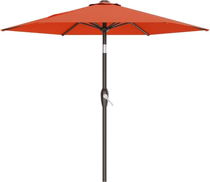 AreShark 7.5FT Patio Umbrella Table Market Umbrella w/Tilt and Crank, Heavy-Duty Outdoor Umbrellas for Pool, Deck, Garden and Backyard, Orange