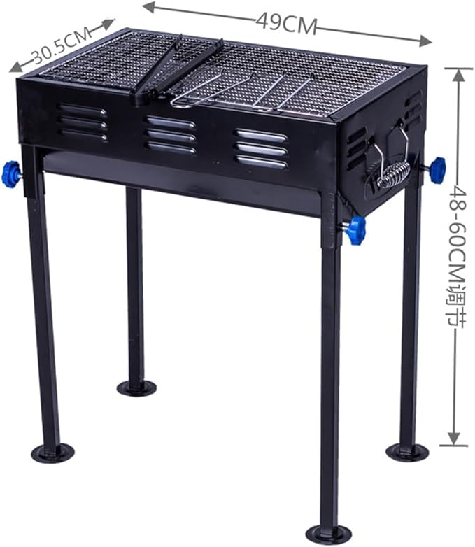 Portable Charcoal Grill for Camping BBQ, Outdoor Barbecue Grill with Foldable Design 49 x 30.5 cm Charcoal Grills BBQ for Home and Outdoor Use,49 * 30.5Cm-D