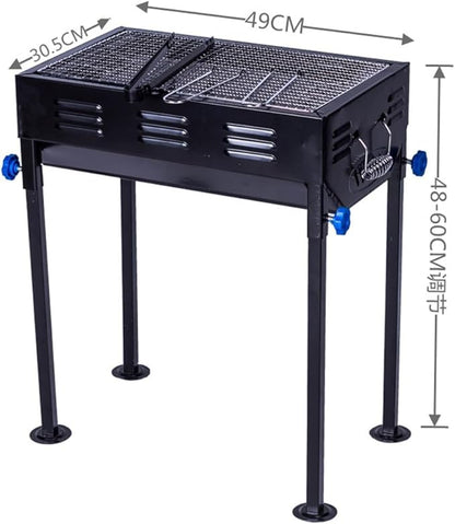 Portable Charcoal Grill for Camping BBQ, Outdoor Barbecue Grill with Foldable Design 49 x 30.5 cm Charcoal Grills BBQ for Home and Outdoor Use,49 * 30.5Cm-D