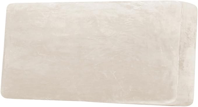 H.VERSAILTEX Velvet Stretch Individual Couch Cushion Cover Plush Cushion Slipcover for Loveseat Sofa Cushion Furniture Protector Seat Cushion Sofa Cover (1 Piece Sofa Cushion Cover, Ivory)