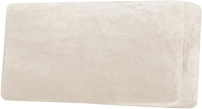 H.VERSAILTEX Velvet Stretch Individual Couch Cushion Cover Plush Cushion Slipcover for Loveseat Sofa Cushion Furniture Protector Seat Cushion Sofa Cover (1 Piece Sofa Cushion Cover, Ivory)