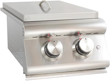 Heavy-Duty Stainless Steel Outdoor | Blaze Double Side Burner Propane LP Grill Barbeque | LED Lights Thermometer | Best Of Backyard For Grilling Masters | BLZ-SB2LTE-LP