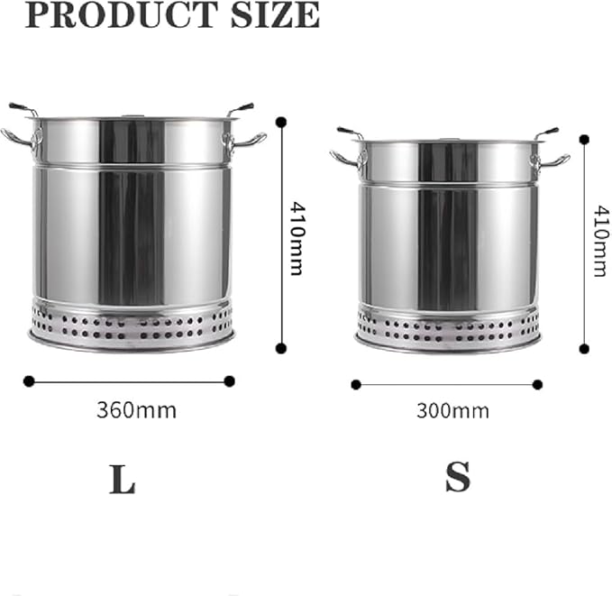 Portable Vertical Charcoal Smoker Grill,Barrel Stainless Steel Split Oven, 360° All Round Roasting,Outdoor Camping Smokeless Charcoal Barbecue Hanging Stove,Large (Color:Small)