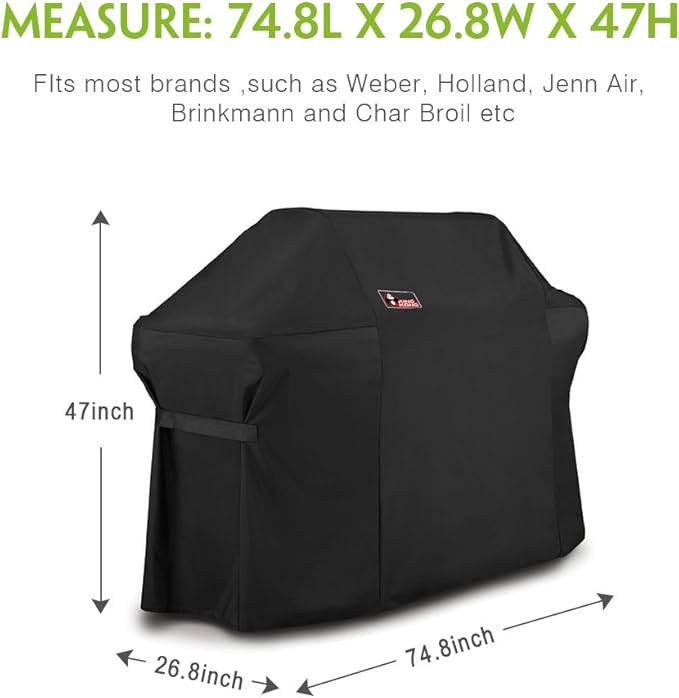 Kingkong 7109 Premium Grill Cover for Weber Summit 600-Series Gas Grills Including Grill Brush and Tongs