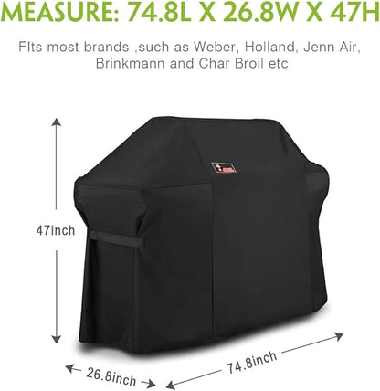 Kingkong 7109 Premium Grill Cover for Weber Summit 600-Series Gas Grills Including Grill Brush and Tongs