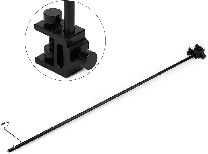 Black Portable Aluminum Alloy Folding Light Bracket Stand Outdoor Camping Table Lamp Pole Adjustable Height Lightweight 282g with Storage Bag