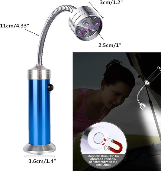 360 Degree Flexible Gooseneck LED BBQ Grill Light, Super Bright, Weather Resistant, Blue