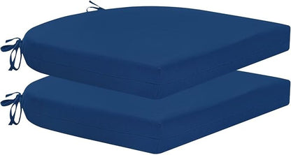 HARBOREST Outdoor Chair Cushions Set of 2, Water Resistant Patio Chair Cushions with Ties, Outdoor Seat Cushions for Patio Furniture, 17"x16"x2", Royal Blue