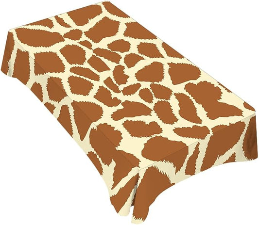 TKS MITLAN Tablecloth Animal Prints Brown Table Cloth Rectangle Table 60 x 84 Inch Giraffe Skin Texture Irregular Geometric Shape Fashion Kitchen Decorations for Home Dinner Party