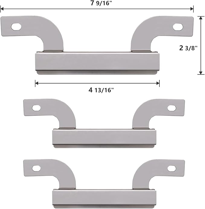 Criditpid Grill Replacement Parts for Brinkmann 810-2410-S 810-2411-S, Cast Iron Cooking Grate, Stainless Steel Burner Tubes, Heat Plate Shields & Crossover Tubes for Brinkmann 4 Burner Gas Grill.