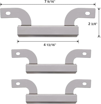 Criditpid Grill Replacement Parts for Brinkmann 810-2410-S 810-2411-S, Cast Iron Cooking Grate, Stainless Steel Burner Tubes, Heat Plate Shields & Crossover Tubes for Brinkmann 4 Burner Gas Grill.