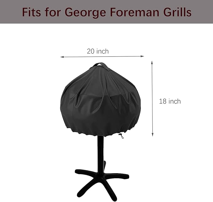 Grill Cover for George Foreman and Cuisinart,Outdoor/Indoor Electric Grills Cover,Waterproof BBQ Round Grill Cover-20x18 Inch