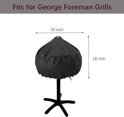 Grill Cover for George Foreman and Cuisinart,Outdoor/Indoor Electric Grills Cover,Waterproof BBQ Round Grill Cover-20x18 Inch