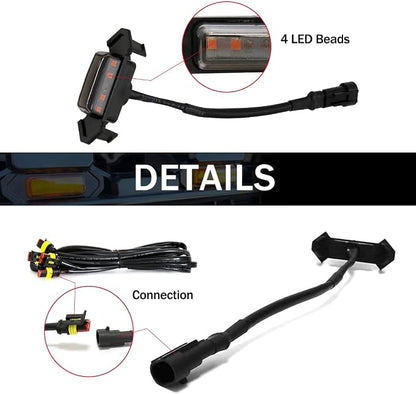 Grill Light For Tacoma TRD Pro 2016 2017 2018 2019 2020 2021 2022,Smoked Shell Amber LED Front Grille Lights with Wire Harness And Fuse