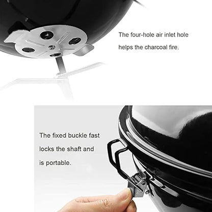 Portable Charcoal Grill for Camping BBQ Grills Outdoor Barbecue Grill Round Insulation Braised Oven Patio Grilling Rack with Flame Control Small Folding Tabletop Grill,A-1