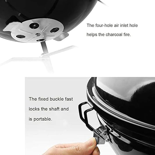 Portable Charcoal Grill for Camping BBQ Grills Outdoor Barbecue Grill Round Insulation Braised Oven Patio Grilling Rack with Flame Control Small Folding Tabletop Grill,A-1