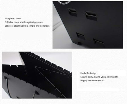 IRYZE Portable Charcoal Grill Square Folding Barbecue Grill Outdoor Compact Lightweight BBQ Grill Party Dinner Charcoal Grill BBQ Grill for Outdoor
