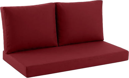 Outdoor Loveseat Cushion Set, 46" x 26", Loveseat Cushions for Outdoor Furniture, Waterproof & Fade-Resistant Patio Furniture Cushions, for Bench, Swing, and Couch, Burgundy