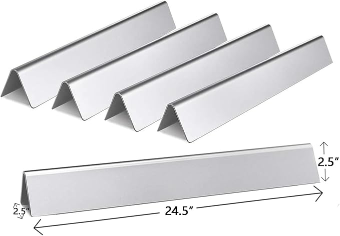 Hongso 19.5 Inch Grill Grates, 24.5 Inch Flavorizer Bars, 34-1/4" Burner Tube Set Kit, Replacement Parts for Weber Genesis 300 Series E310 E320 EP310 S310 S320 Gas Grill (with Side Control Panel Only)