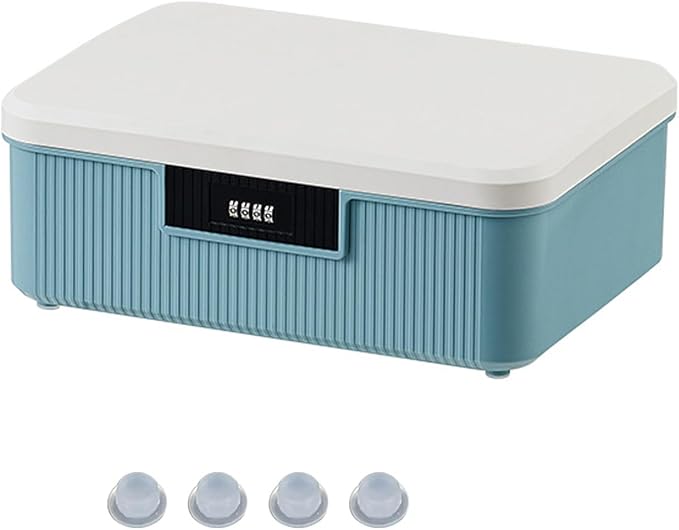 Lockable Storage Box – 4.5 Gallon Waterproof Plastic Organizer w/Adjustable Lock for Home/Office/Outdoor Travel (White & Grey)