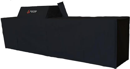 Mont Alpi All Weather Cover for 6-Burner 120"W Original Deluxe Black 400 Series Outdoor Kitchen Island with Beverage Center - MAi400-BEV / MAi400-DBEV / MAi400-BSSBEV / MAi400-DBEVFC / MAi400-BSSBEVFC