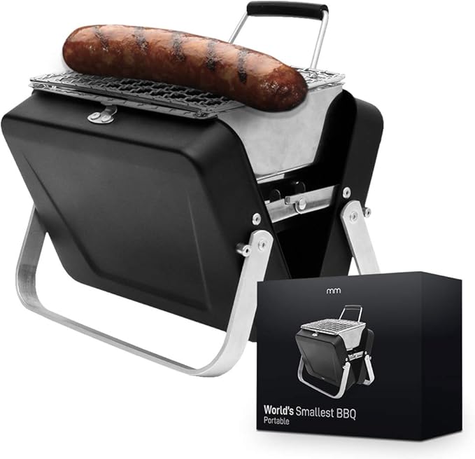 MikaMax – mm – World’s Smallest Barbecue – Portable & Foldable – Super Compact – Novelty Gift For Him & Her – Dimensions 18 x 6 x 15,5 cm