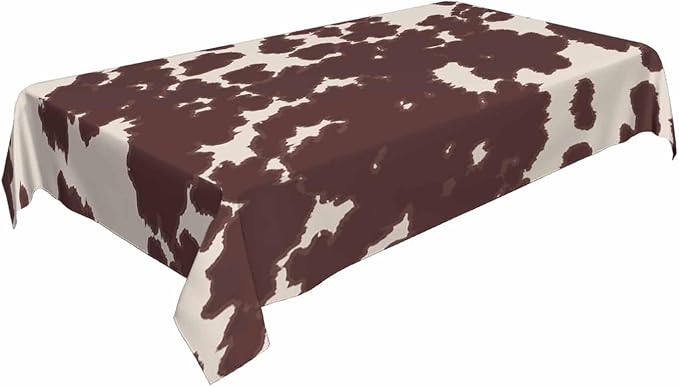 TKS MITLAN Cow or Horse Tablecloth 60x84 Inch Rectangular Brown Spots Animal Skin Cow Horse Print Oblong Table Cloth Kitchen Table Decorations for Home Dinner Party