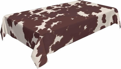 TKS MITLAN Cow or Horse Tablecloth 60x84 Inch Rectangular Brown Spots Animal Skin Cow Horse Print Oblong Table Cloth Kitchen Table Decorations for Home Dinner Party
