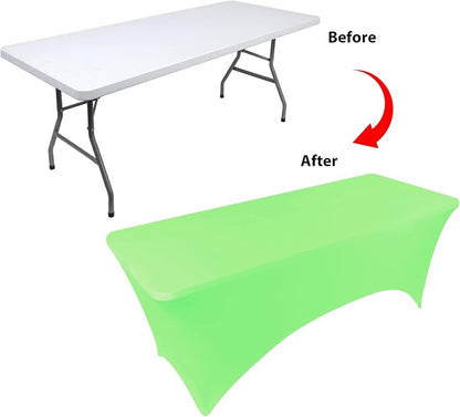 BDDC 6ft Stretch Spandex Fitted Table Cloth for 6 Foot Tables | GRS-Certified Eco-Friendly Fabric, Elastic Fit Rectangle Tablecloth, Washable, Wrinkle-Free, For Events & Parties