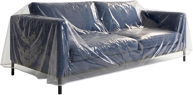 LAMINET Deluxe Heavy-Duty Crystal-Clear Furniture Protectors Protects Dust, Dirt, Spills, Pet Hair and Dander, Paws and Claws Sofa-36”RH x 18" FH x 84”W x 40" D, Loveseat Sofa | Designed for heavy-duty protection against dust, dirt, spills, pet hair, a...