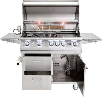 Lion 40 Inch Stainless Steel Propane Gas Grill On Cart