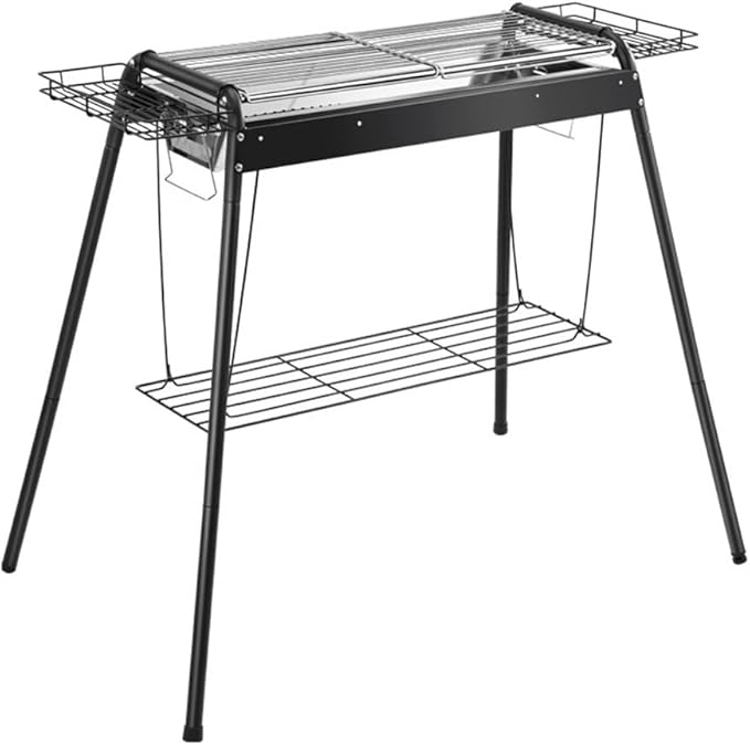 Portable Charcoal Grill for Camping BBQ Grills Outdoor Barbecue Grill, Stainless Steel BBQ Grill Rack with Stable Structure,67 * 30 * 81Cm-D