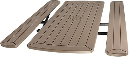 OEF Furnishings Heavy Duty Blow Molded Folding Picnic Table - Brown, Brown Frame
