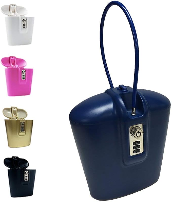 SAFEGO Portable Indoor/Outdoor Lock Box Safe with Key and Combination Access (Blue)